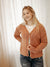 Washed Cable Knit Button-Down Crop Cardigan