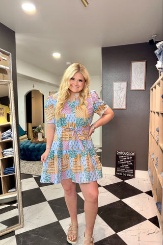 Playful Patchwork Dress