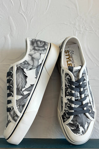 sneakers floral design