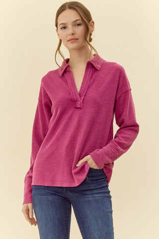 Myra Magenta Longsleeve Top