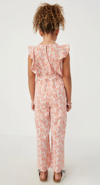 Hayden Girl Botanical Print Ruffled Wide Leg Jumpsuit