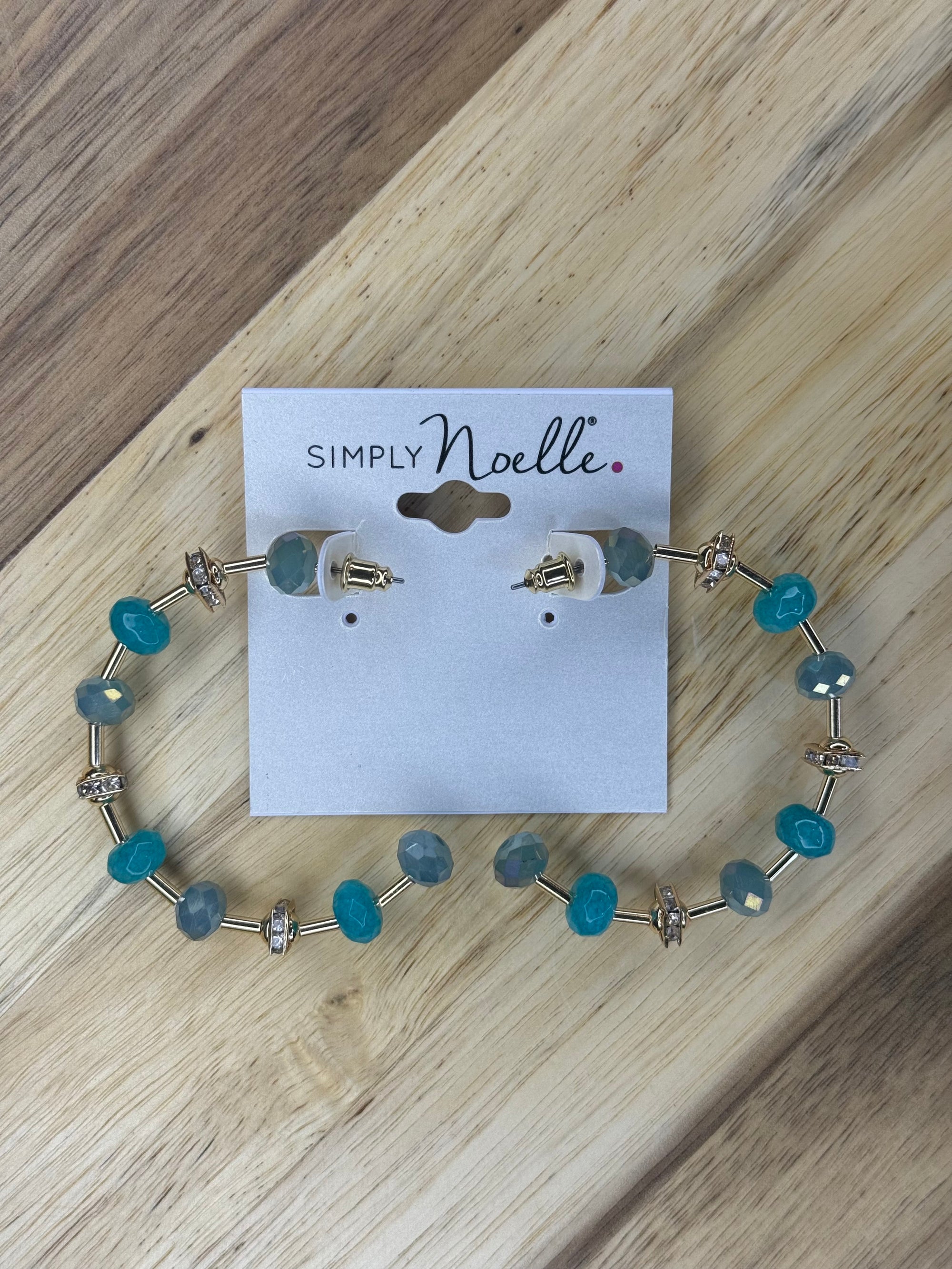 Simply Noelle Hoop Earrings In Turquoise