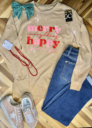 Merry Everything Happy Always Long Sleeve Tee