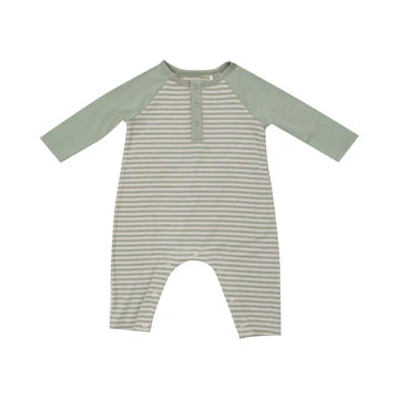 Angel Dear Romper With Sage Stripes