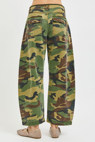Camouflage pants on a white background