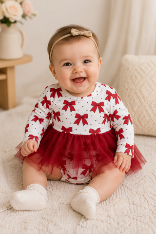 Infant: Angel Dear Festive Bow Tutu Bodysuit Dress