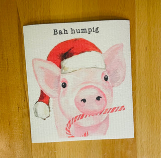 Mud Pie Christmas Sponge Towels - Pig