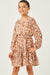 Hayden Girls Floral Print V-Neck Smock Waist Tiered Mini Dress