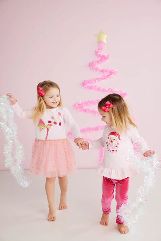 Mud Pie Santa Glitter Mesh Dress