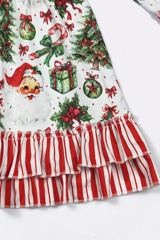 The bottom of the dress and a close up view of the pattern.
