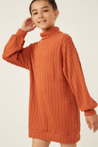 Hayden Girls Cable Knit Turtle Neck Tunic