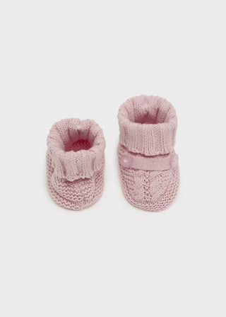 Mayoral Newborn Booties in Pink