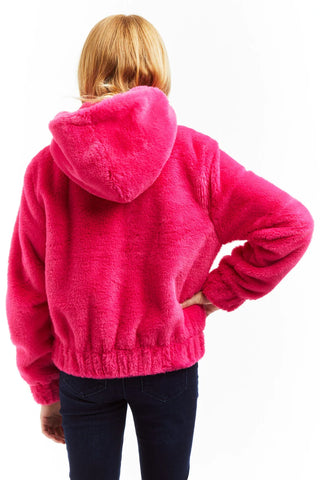 Ultra Soft Fur Hoodie in Bubblegum by Tractr