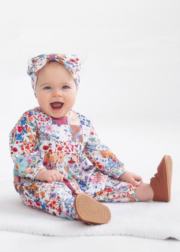 Flower Arrangement Baby Girl Romper by Mabel + Honey