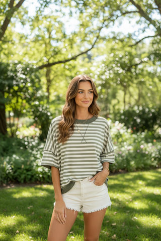 Olive Lane Stripe Top