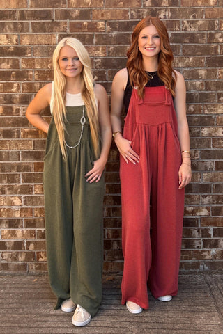 Karli Rust Boho Overalls