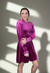 Daphne Velvet Dress in Magenta