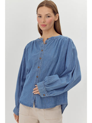 Sydnee Denim Long sleeve Top