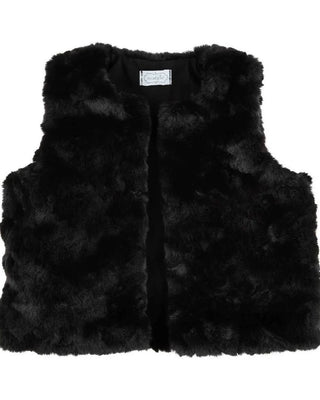 Mud Pie Black Fur Vest