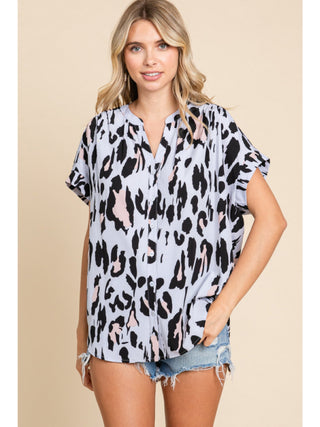 Lolla Leopard Top in Gray