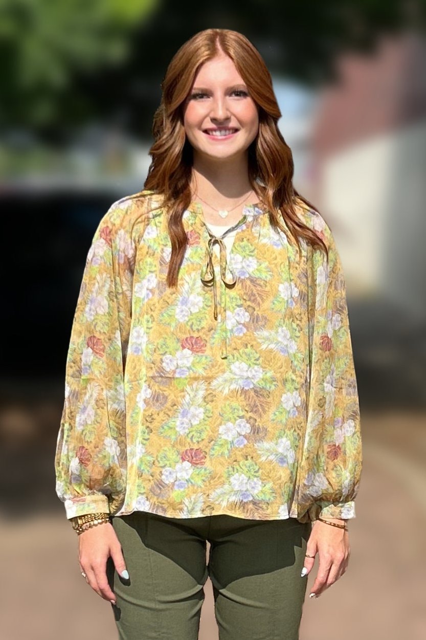 Greenly Floral Top