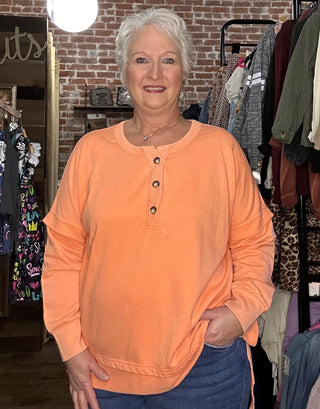 Warm And Cozy Top In Tangerine