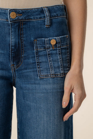Kut: Meg High Rise Wide Leg In Resolution Wash