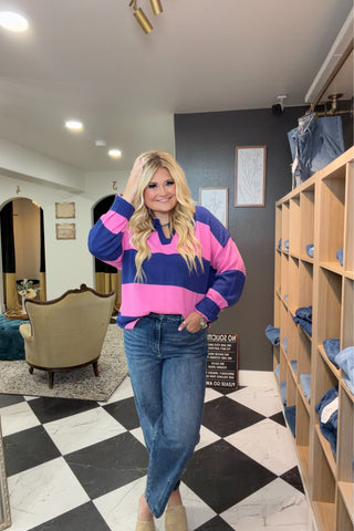 Girl standing in store,