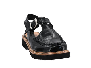 Corky’s Hey Girl Make The Cut Slingback Loafer Sandal in Black Patent
