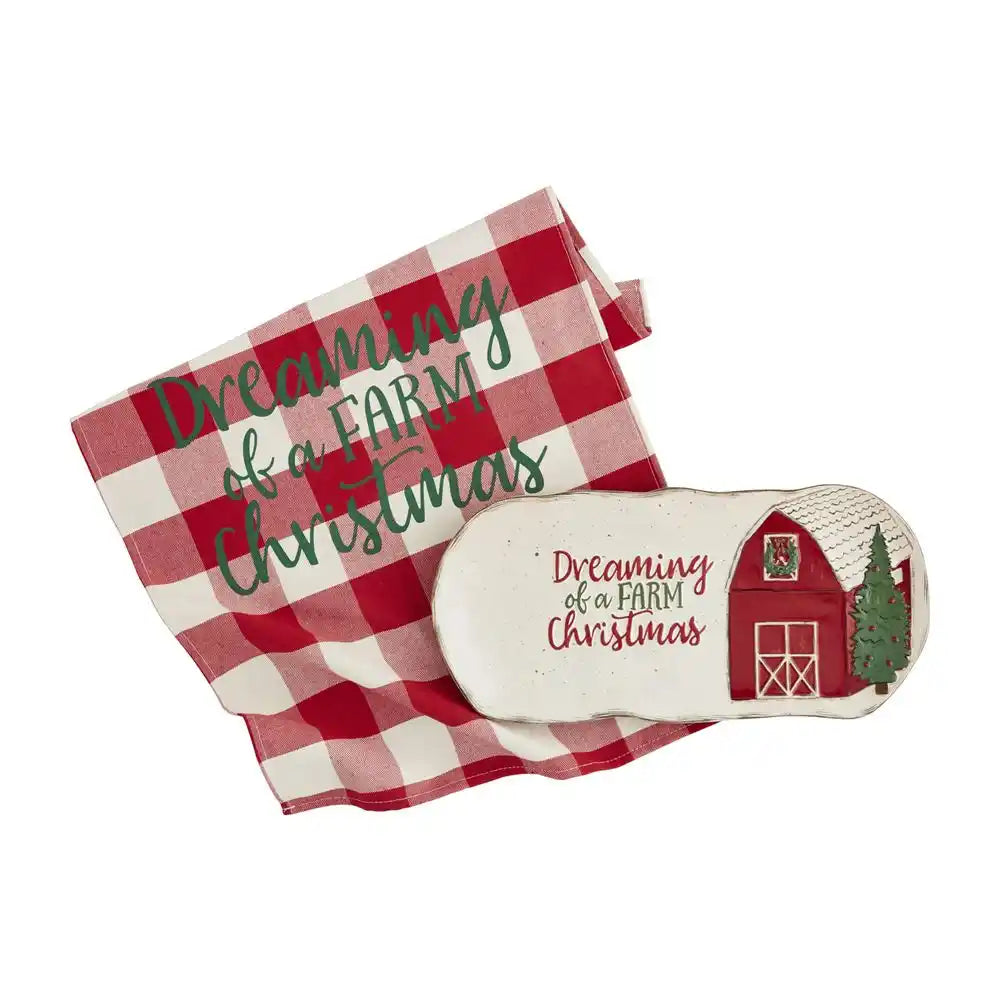 Mud Pie Christmas Farm Hostess Set