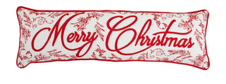 MudPie Long Christmas Embroidered Pillow