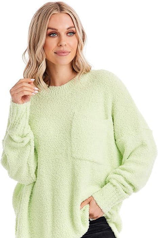 Rome Chenille Sweater in Lime by Mud Pie