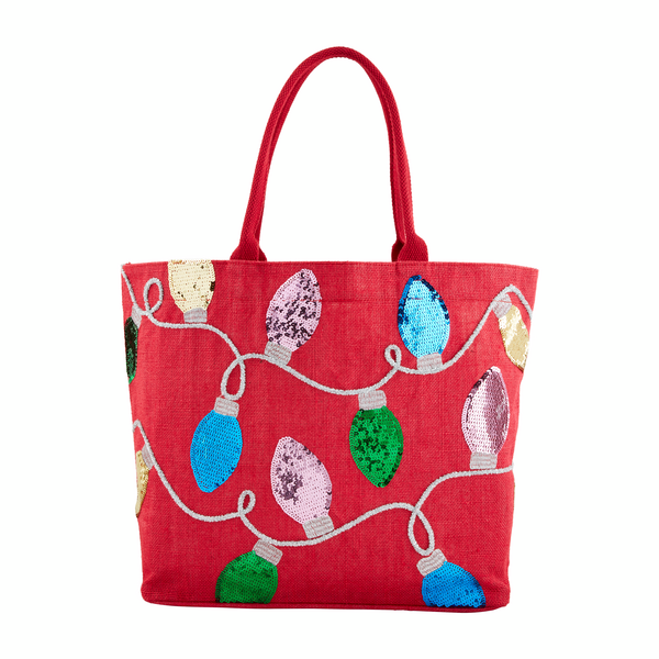 MudPie Sparkle Tote for Drinks in Red