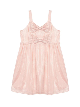 Pink nightgown with a bow detail on a white background