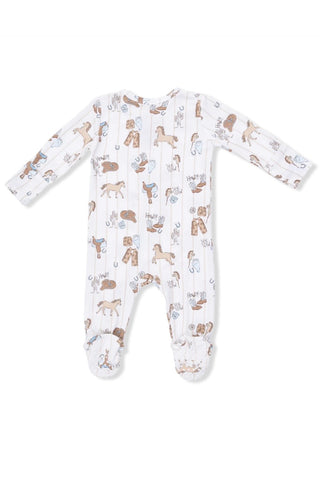 Infant: Angel Dear 2 Way Zipper Footie Cowboy Nursery
