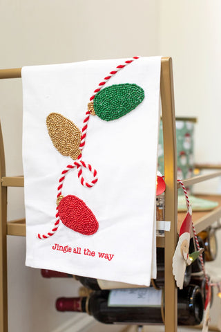 MudPie Jingle All The Way Beaded Towel