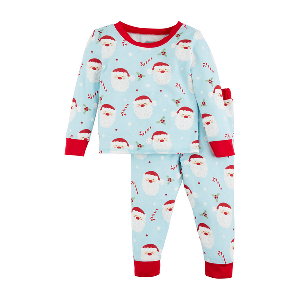 Blue Santa Glow Pajamas By MudPie