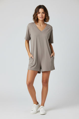 Brown t-shirt on a wooden floor
