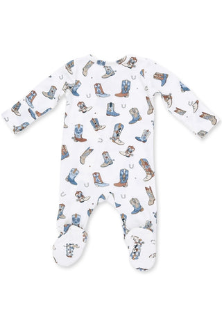 Infants: Angel Dear Buckaroo Boots 2 Way Zipper Footie