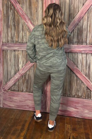Mud Pie Laurie Top in Green Camo