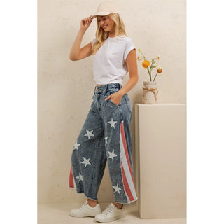 girl wearing pants side view.