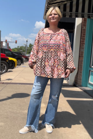 Patterned Paradise Top front view.