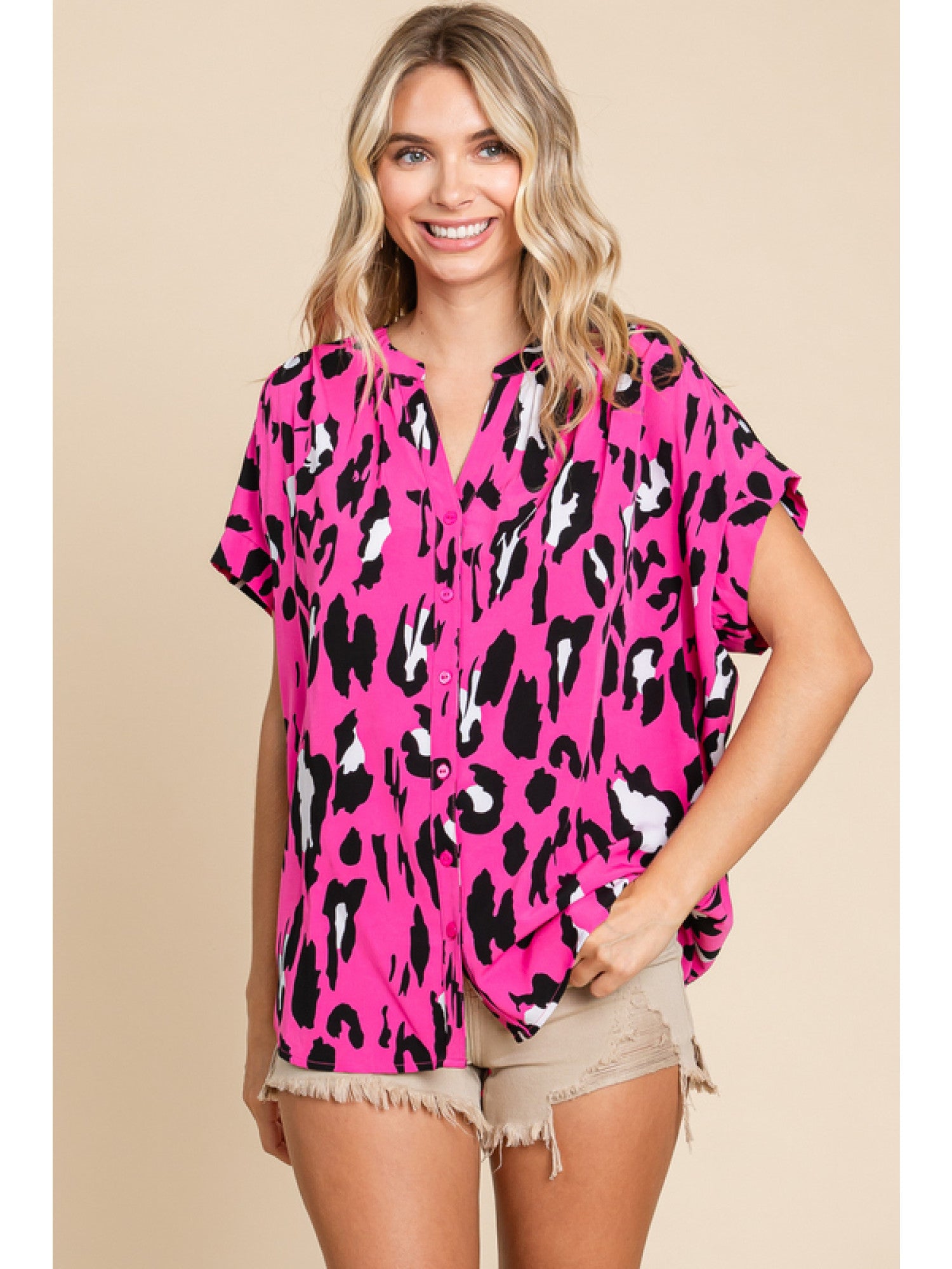 Lolla Leopard Top in Pink