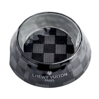 Black Checker Chewy Vuiton Bowl