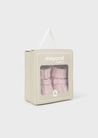 Mayoral Newborn Booties in Pink