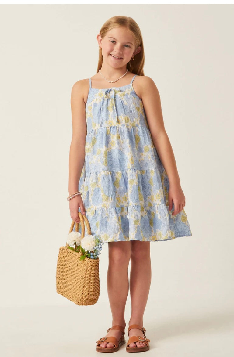 Hayden Girl Front Tie Floral Tiered Dress