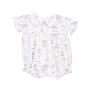 Baby romper with animal pattern on a white background