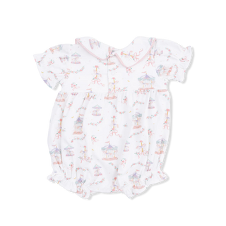 Baby romper with animal pattern on a white background