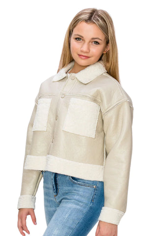 Tractr Reversible Sherpa Trucker Girls Jacket