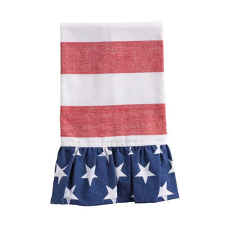 Mud Pie Red Striped American Hand Towel